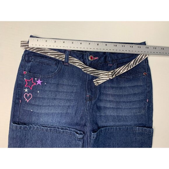 Canyon River Blues Girls 16 Dark Denim Jeans Heart Star Peace Sign embellished Z - Picture 5 of 7